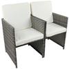 Gartensessel-Set Raloso 2er- Set ca. 53x84 cm Grau - Weiß/Grau, MODERN, Kunststoff/Textil (53/84/53cm) - Ambia Garden