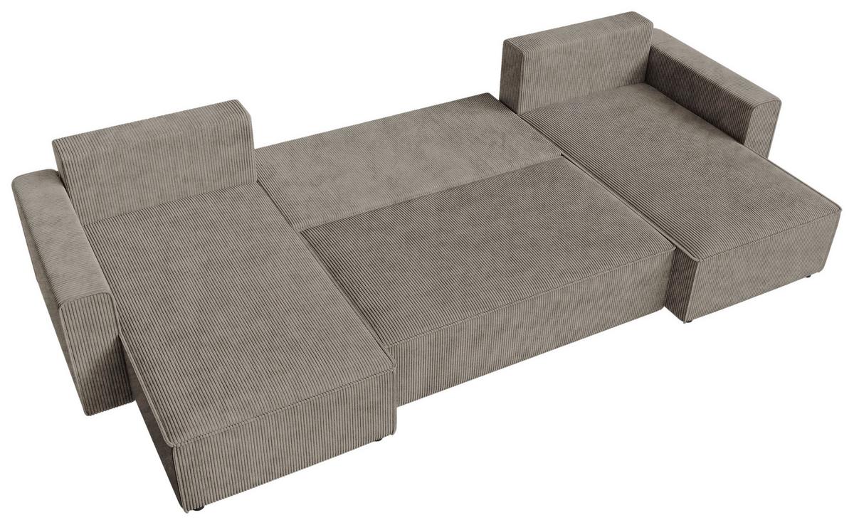 DUŻY NAROŻNIK AMBRO U - czarny/taupe, Konventionell, tworzywo sztuczne/tkanina (140/305/140cm) - Carryhome