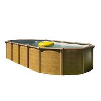 Schwimmbecken OV 132 ca. 730x370x130cm - Sandfarben/Braun, Basics, Kunststoff (730/370/130cm)