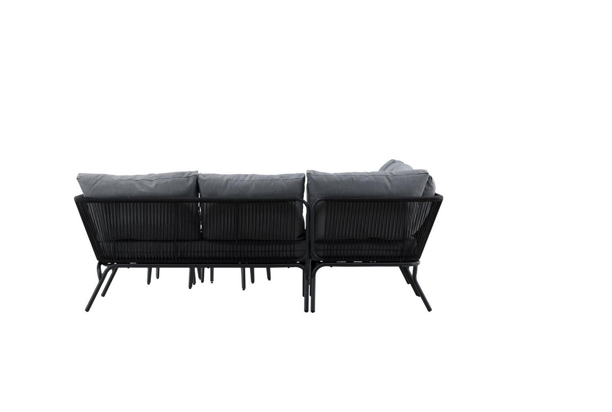 Dining-Loungeset Roxo ca. 283x221 cm Schwarz - Schwarz/Grau, KONVENTIONELL, Textil/Metall - Gardenson