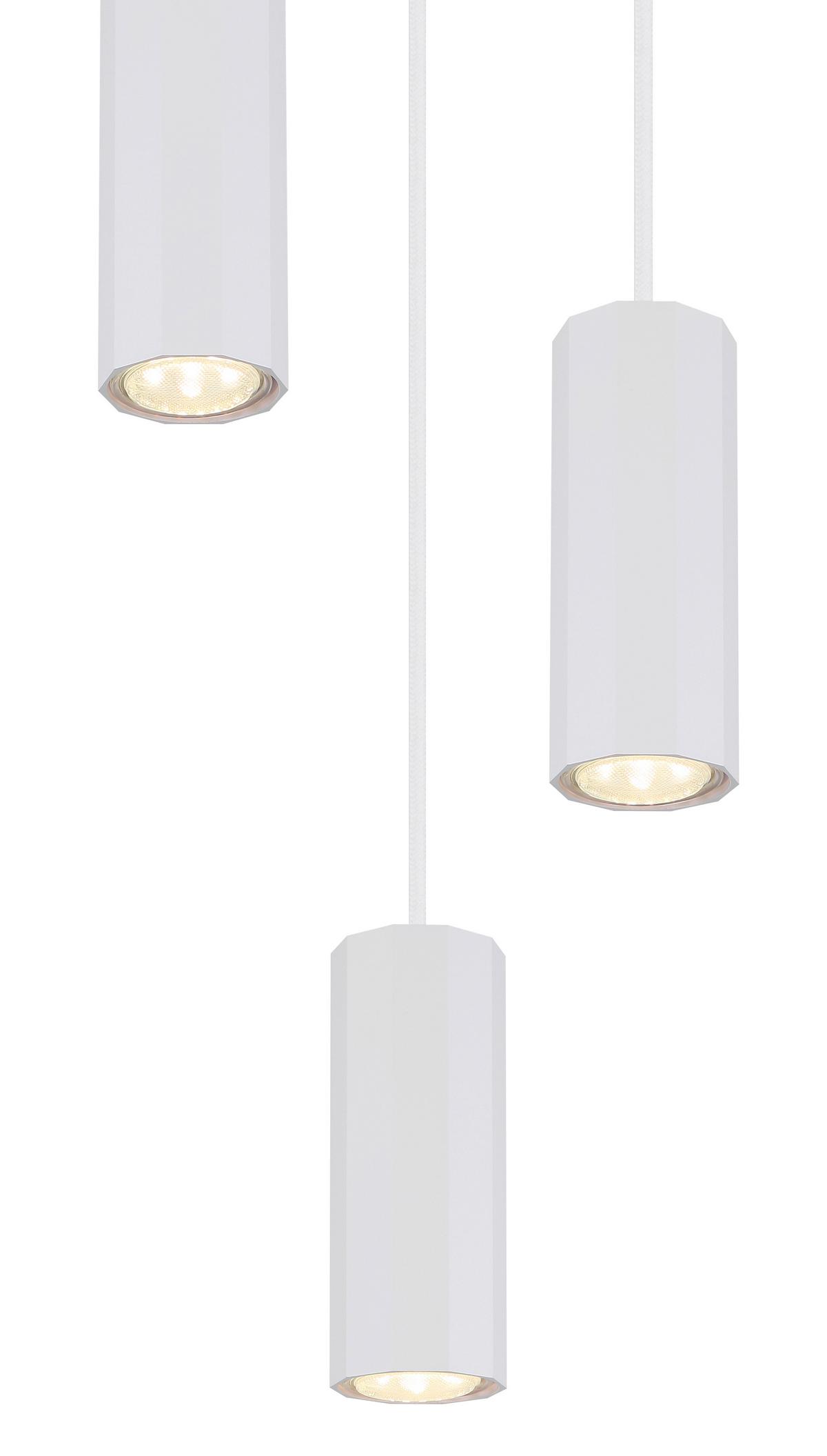 HÄNGELEUCHTE 57918-3HW JAMES - Weiss, Design, Metall (21/120cm) - Globo