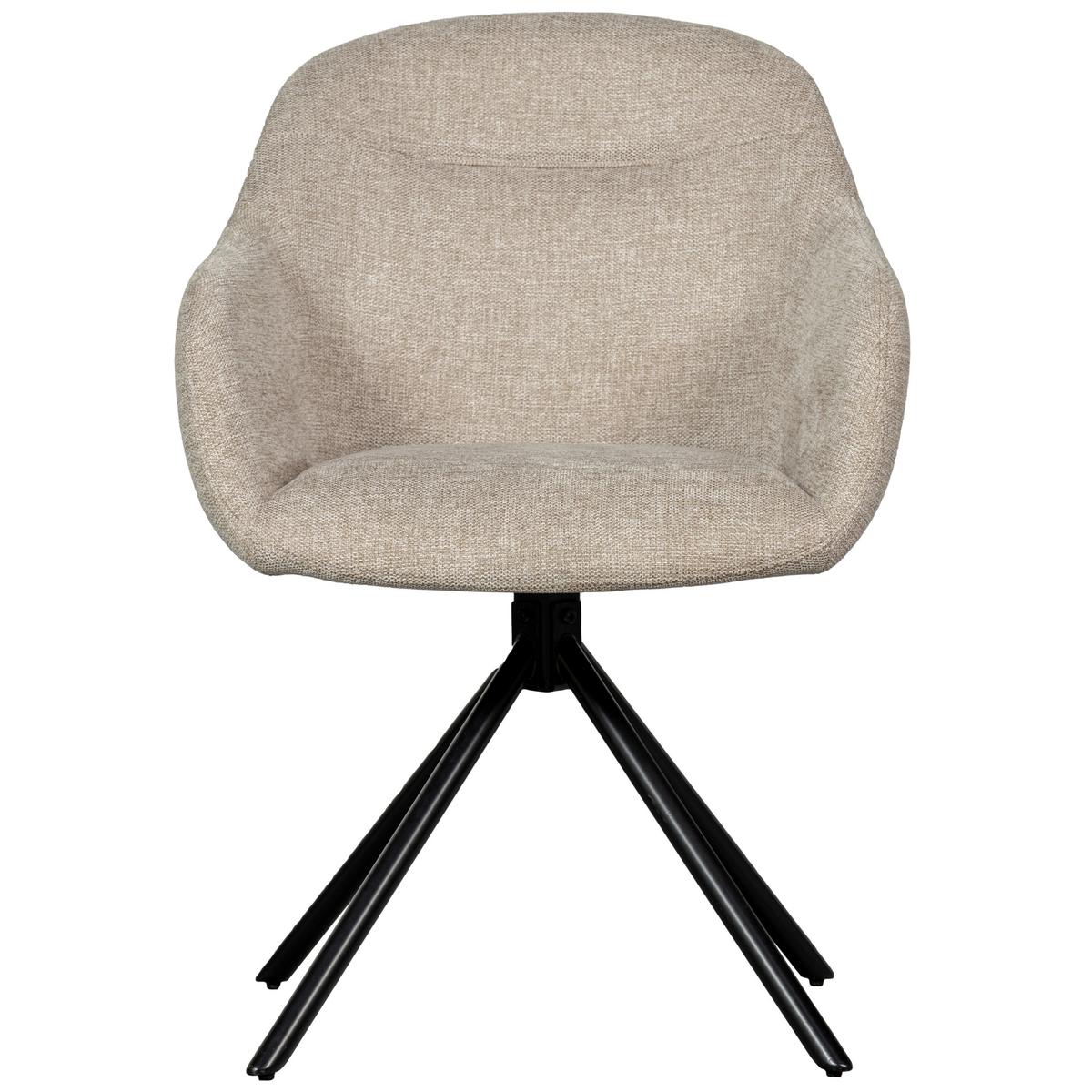 Armlehnstuhl-Set Grant-Jaki Sandfarben B: 57cm - Sandfarben/Schwarz, MODERN, Textil/Metall (57/80/61cm) - Livetastic