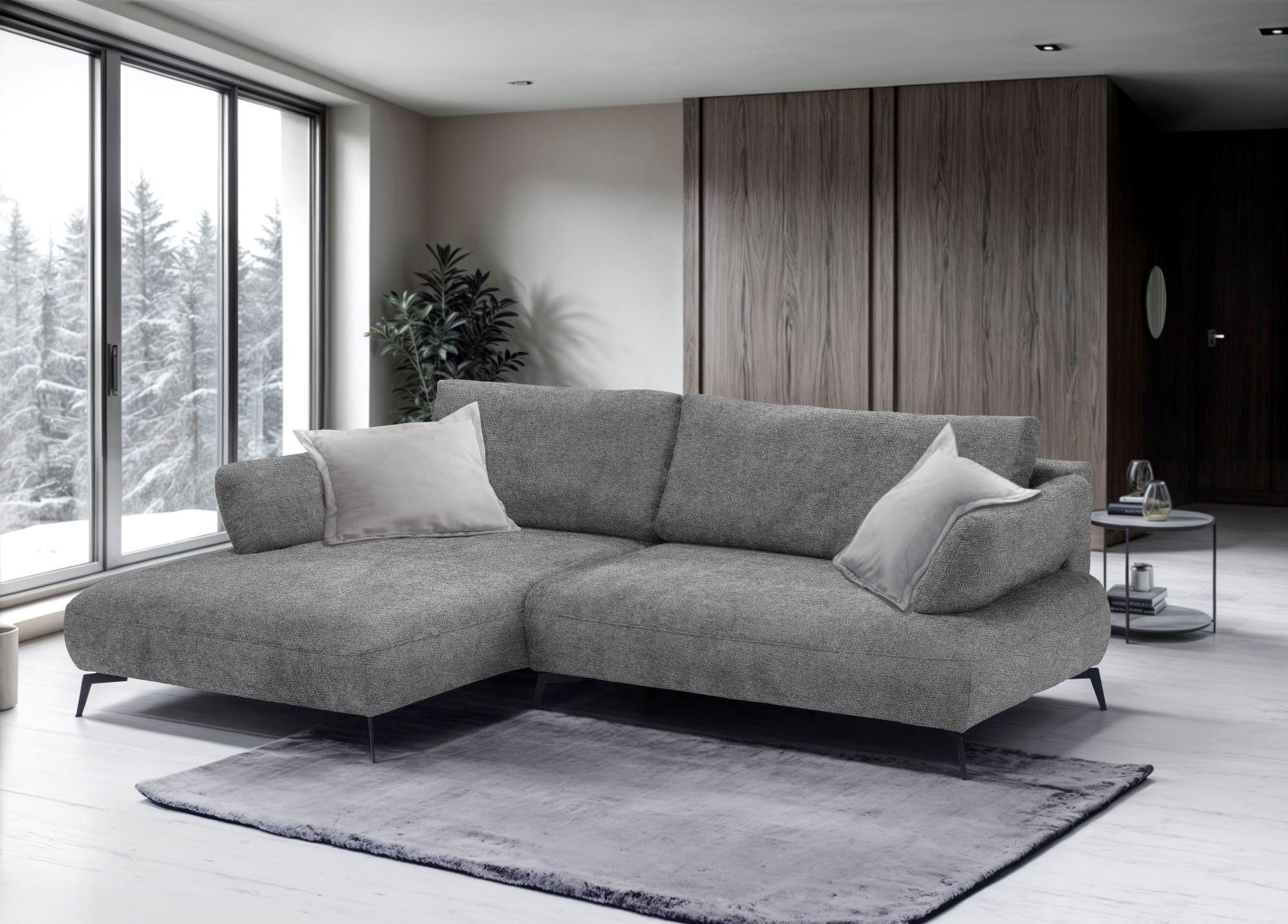 Kutna Garnitura Madison - siva/crna, Moderno (186/92/284cm) - Modern Living
