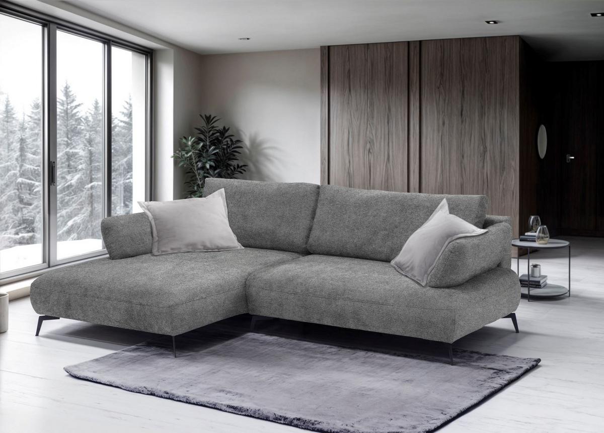 Kutna Garnitura Madison - siva/crna, Moderno (186/92/284cm) - Modern Living