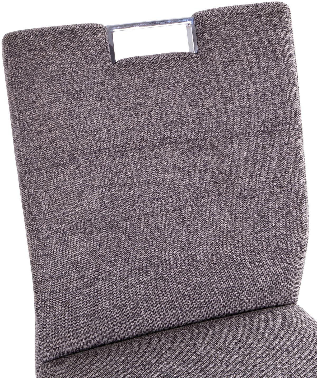 KRZESŁO NA PŁOZIE SALLY 2 - szary/kolor chromowy, Design, metal/tkanina (49/98/62cm) - Carryhome