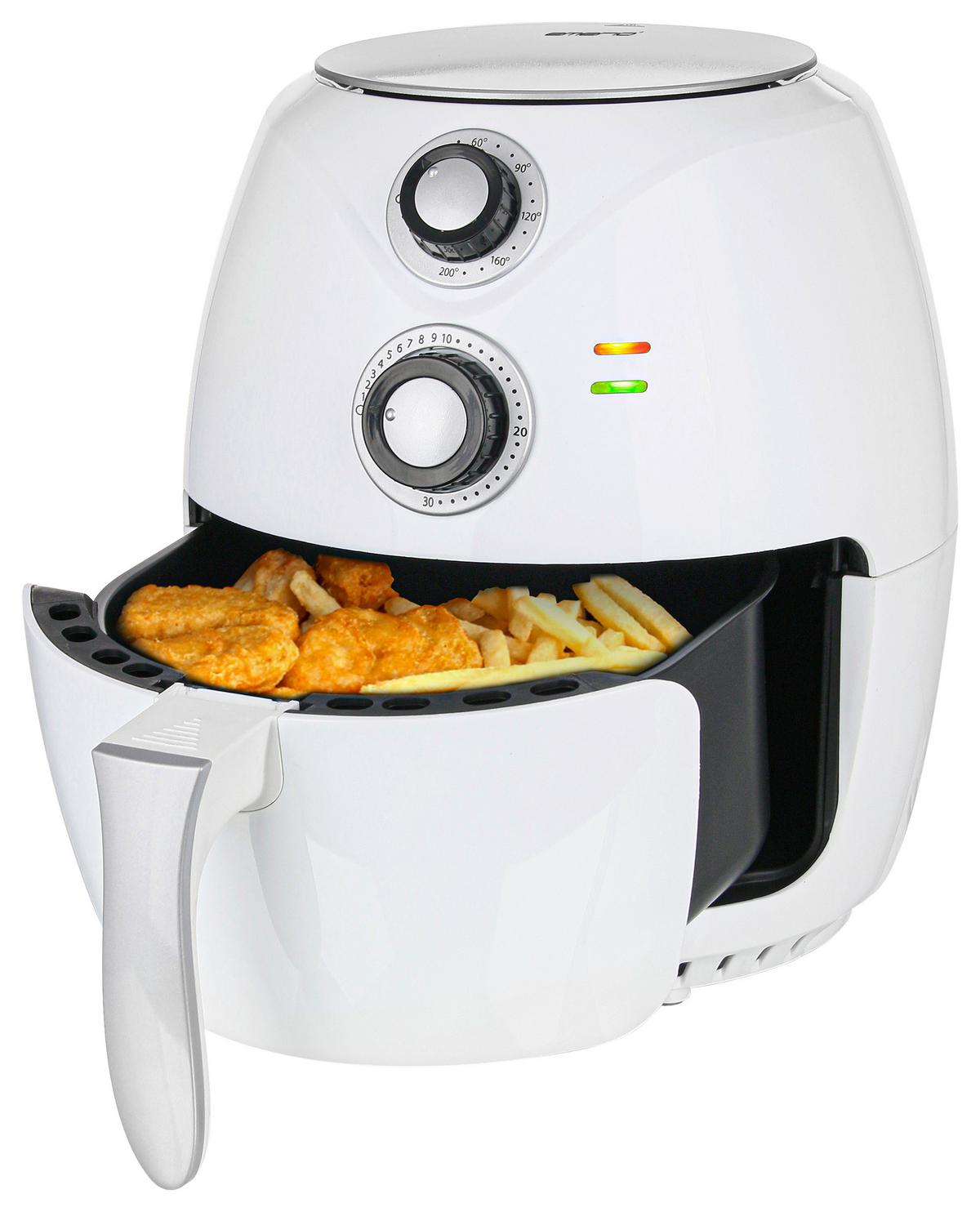 Heißluftfritteuse Dominik ca. 4,5l - Weiß, Kunststoff (34,7/31,9cm) - Based