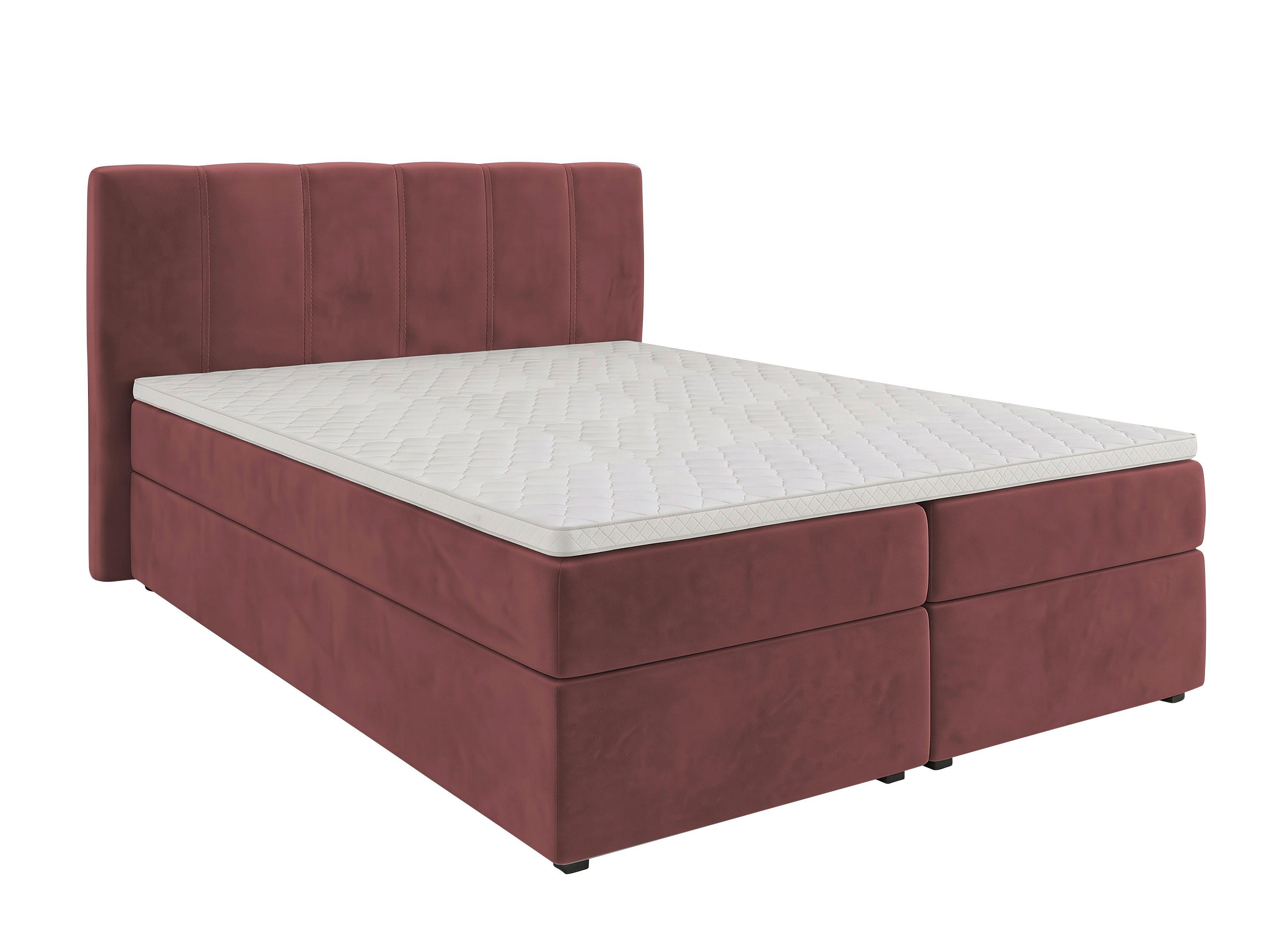 Boxbett Dana Rot ca. 140x200cm - Rot/Schwarz, Kunststoff/Textil (140/200cm) - Based