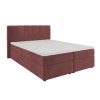 Boxbett Dana Rot ca. 140x200cm - Rot/Schwarz, Kunststoff/Textil (140/200cm) - Based