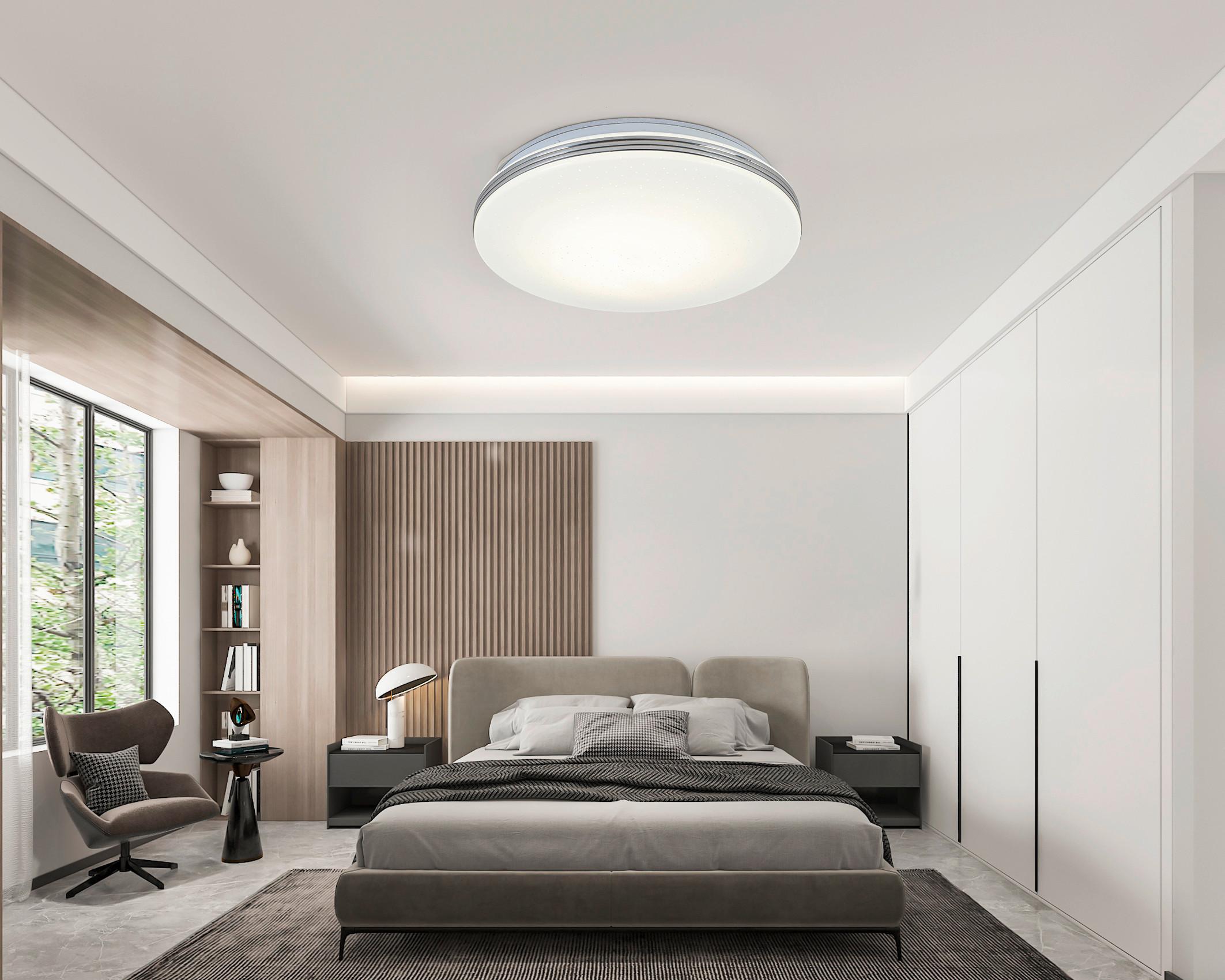 LED-Deckenleuchte Cei Weiß/Chromfarben max.18,5Watt - Chromfarben/Weiß, MODERN, Kunststoff/Metall (29/6cm) - Mömax