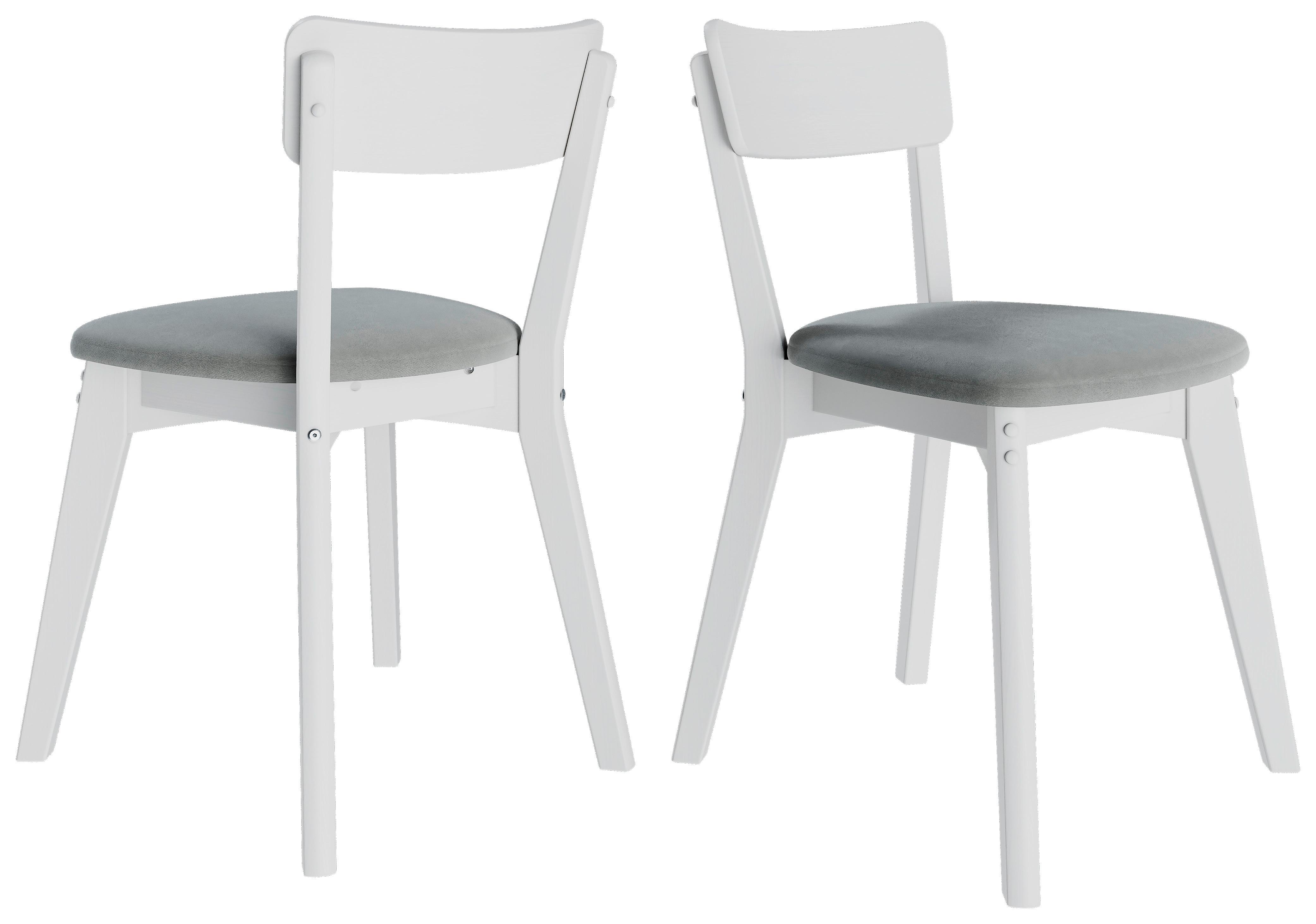 ZESTAW KRZESEŁ MAHOE SET - biały/szary, Modern, materiał drewnopochodny/drewno (51,5/80,5/51,5cm) - MID.YOU
