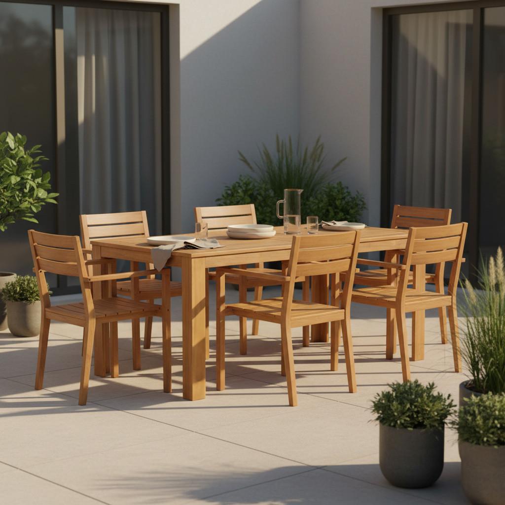 Gartentisch Paleros Echtholz Akazie L: 160 cm - Akaziefarben, KONVENTIONELL, Holz (160/90/75cm) - Siena Garden