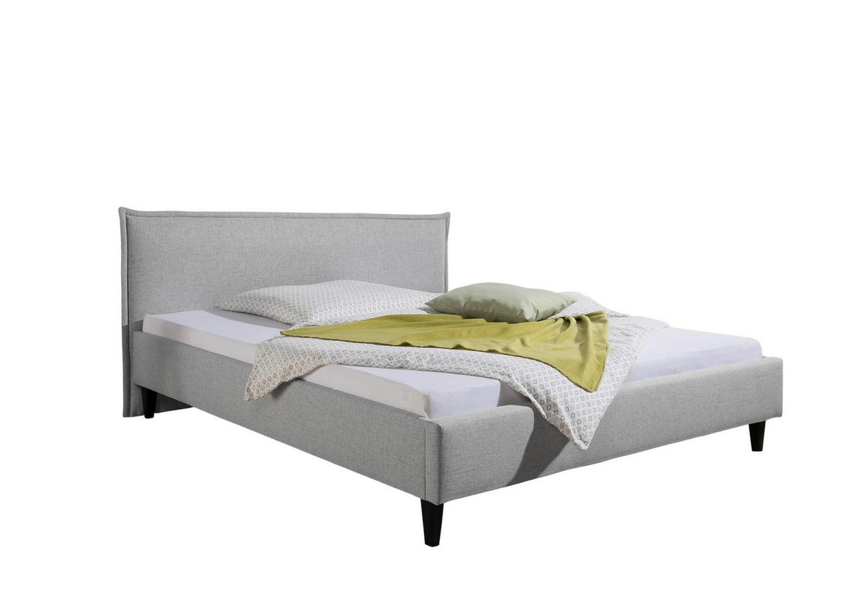 Polsterbett Roswell Hellgrau ca. 180x200 cm - Hellgrau/Schwarz, MODERN, Holz/Textil (180/200cm) - Livetastic