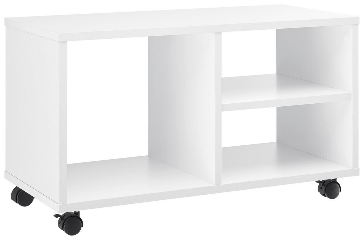 Médiaállvány Görgős Fehér Flip Ii - fehér, Modern, műanyag/faalapú anyag (75/44/35cm) - Best Price