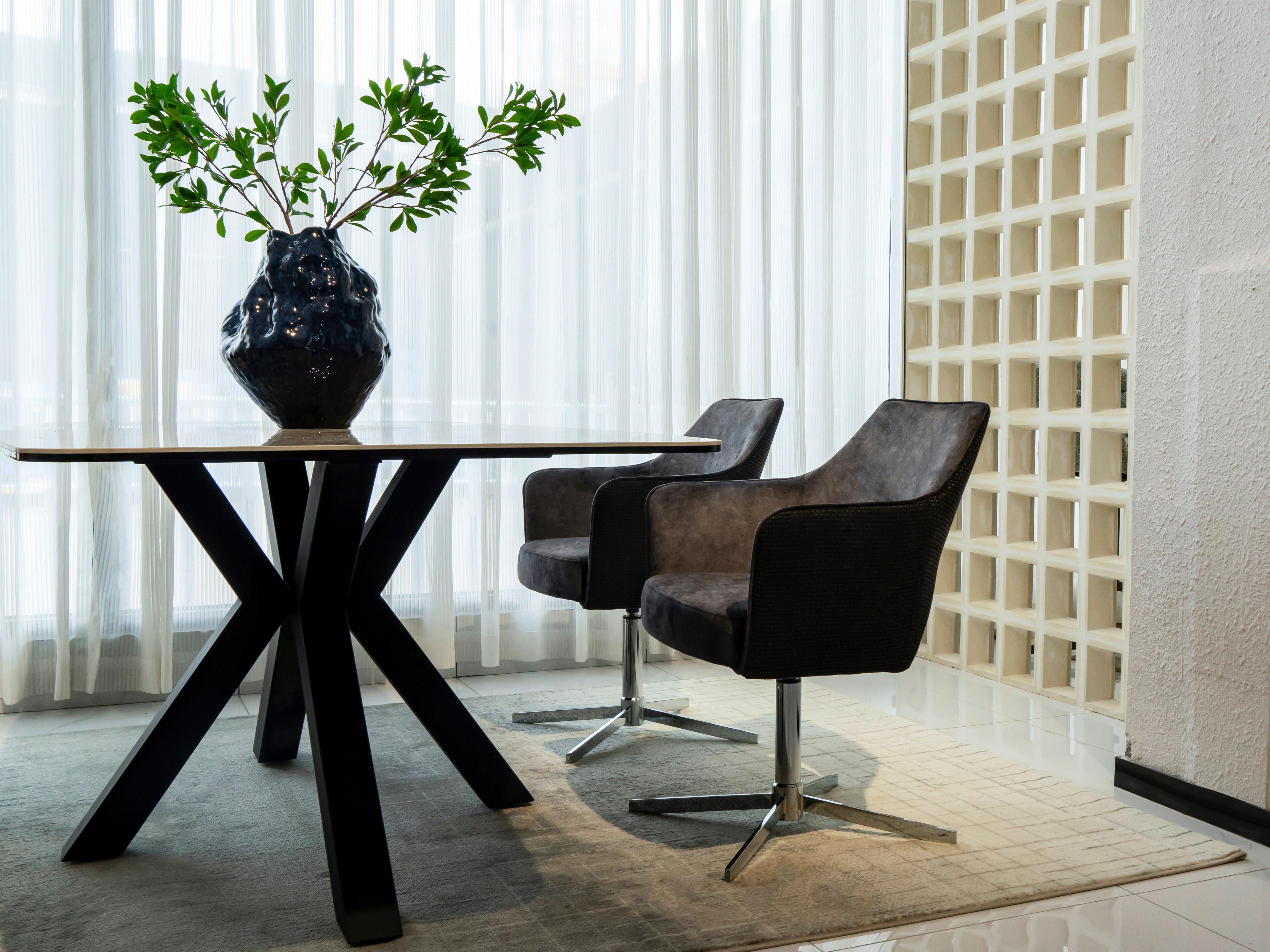 STOL MED ARMSTÖD VALLETTA - kromfärg/antracit, Klassisk, metall/textil (61/85/60cm) - Premium Living