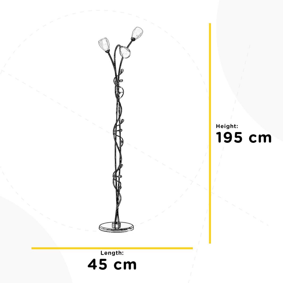Állólámpa 4728/pt3 Sharon - szahara/krómszínű, Design, műanyag/fém (45/45/195cm)
