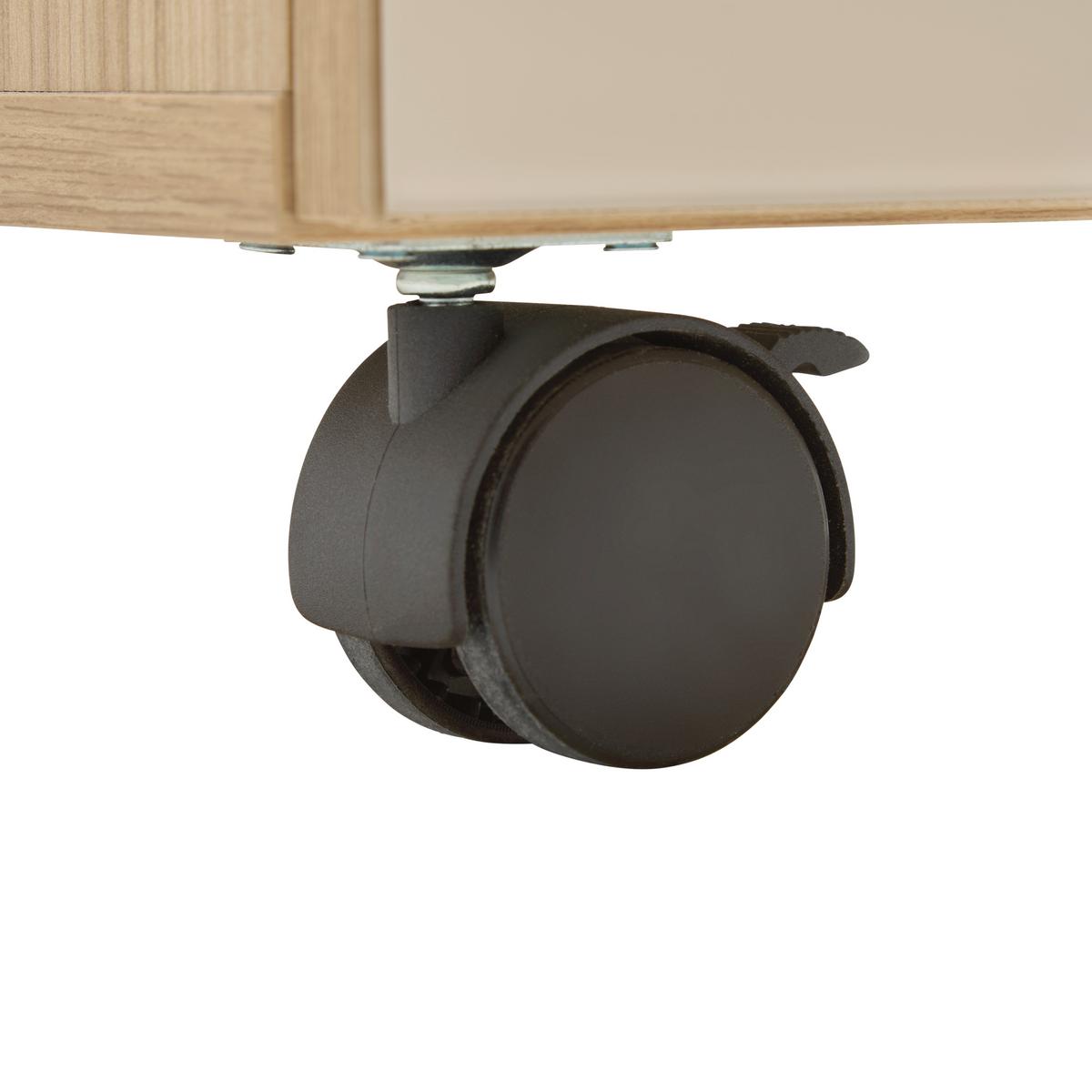 Rollcontainer Siena Eichefarben - Chromfarben/Eichefarben, MODERN, Holzwerkstoff/Metall (40/61/55cm) - Mömax