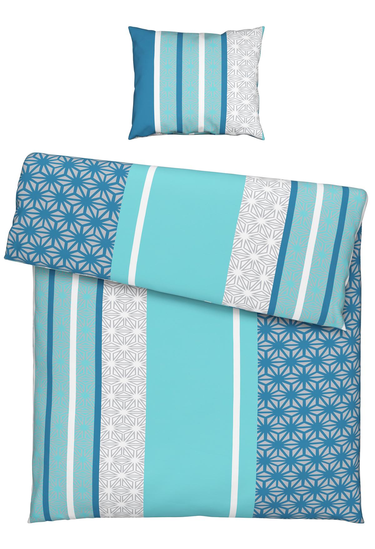 BETTWÄSCHESET SARA - Türkis, Textil (160/210cm) - Modern Living