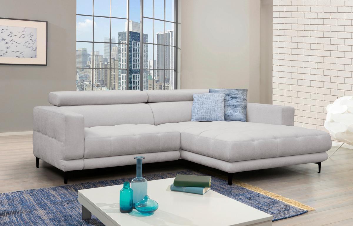 Sarokkanapé Aspen - szürkésbézs, Konventionell, faalapú anyag/textil (264/192cm)