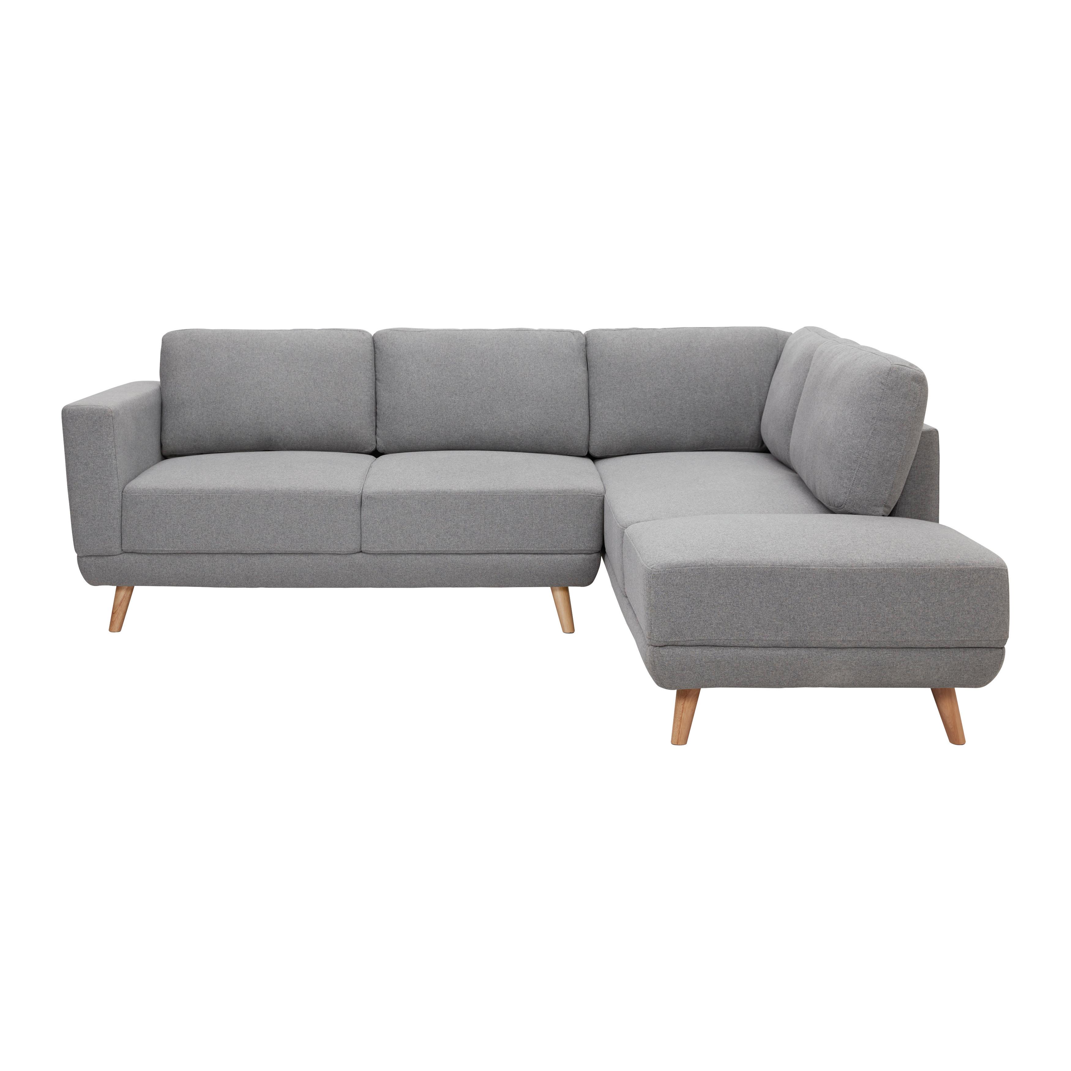 WOHNLANDSCHAFT KYLE - Naturfarben/Grau, Modern, Holz/Textil (242/88/189cm) - Bessagi Home