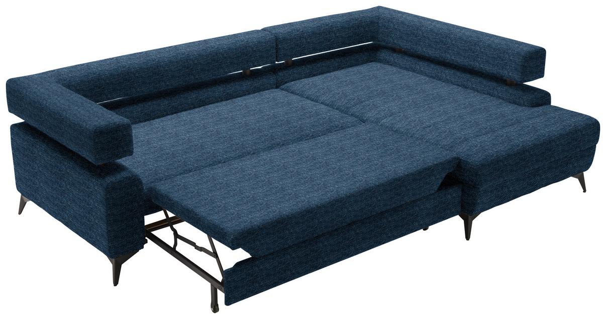 Kutna Garnitura Rosalie - tamno plava/crna, Konvencionalno, tekstil/metal (265/184cm) - Modern Living