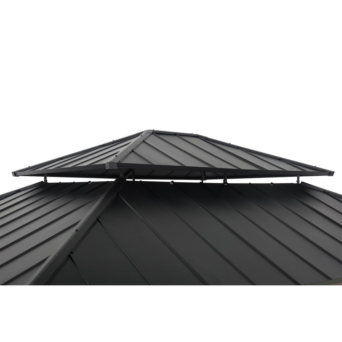 Pavillon Gazebo Rysy Grau/Schwarz - Schwarz, Basics, Metall (450/320/390cm)