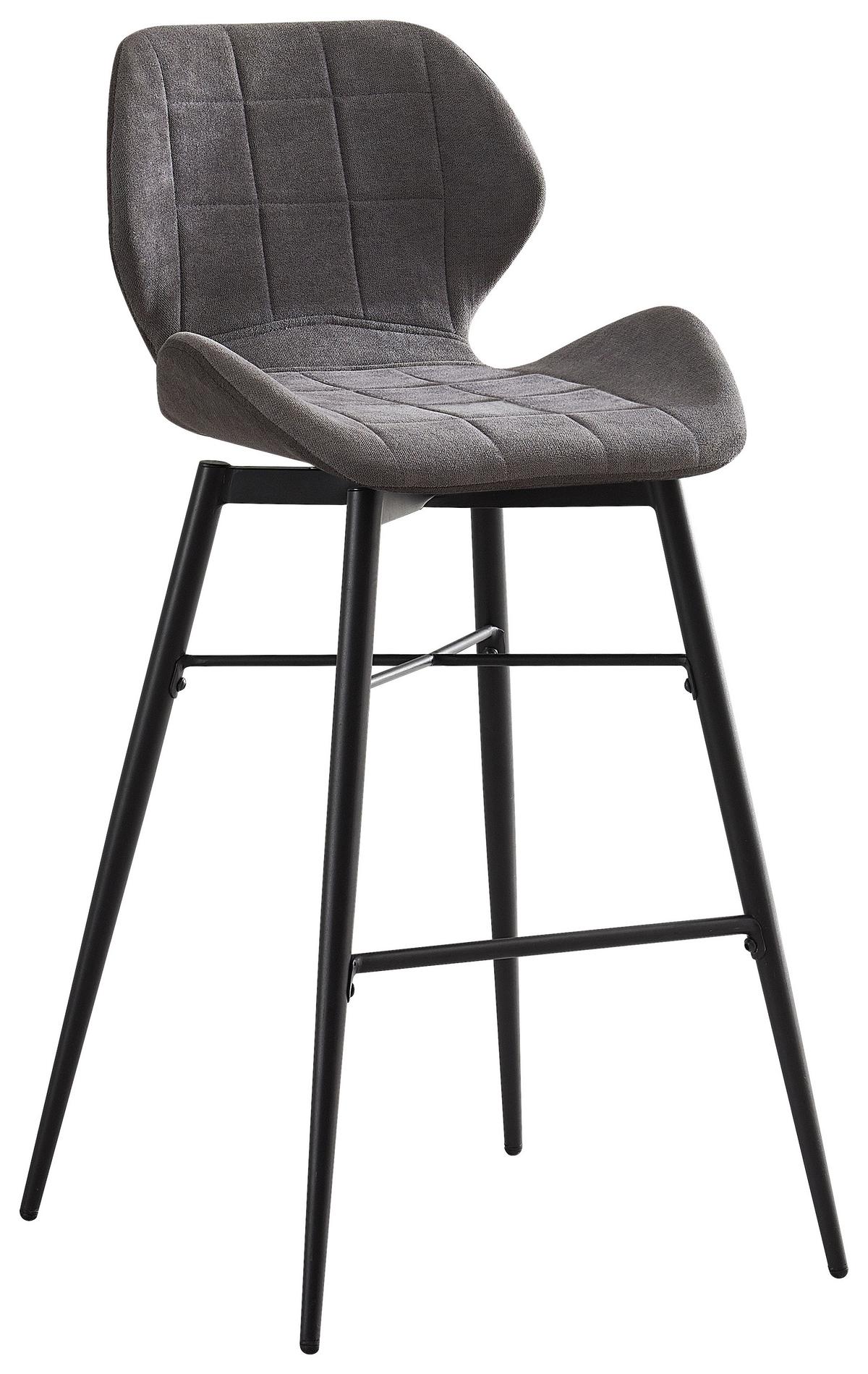 Barski Stol Neapel, Siva - temno siva/siva, Moderno, kovina/tekstil (50/99,5/58cm)