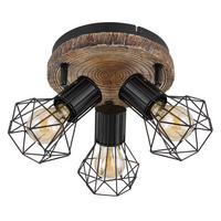 Strahler Priska max. 60 Watt - Schwarz/Naturfarben, KONVENTIONELL, Kunststoff/Metall (30/30cm) - Globo