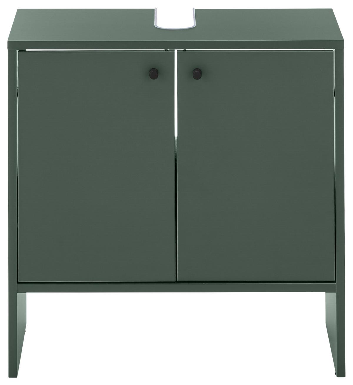 SZAFKA POD UMYWALKĘ KAIRO - czarny/oliwkowa zieleń, Modern, materiał drewnopochodny/tworzywo sztuczne (60/60/35cm) - MID.YOU