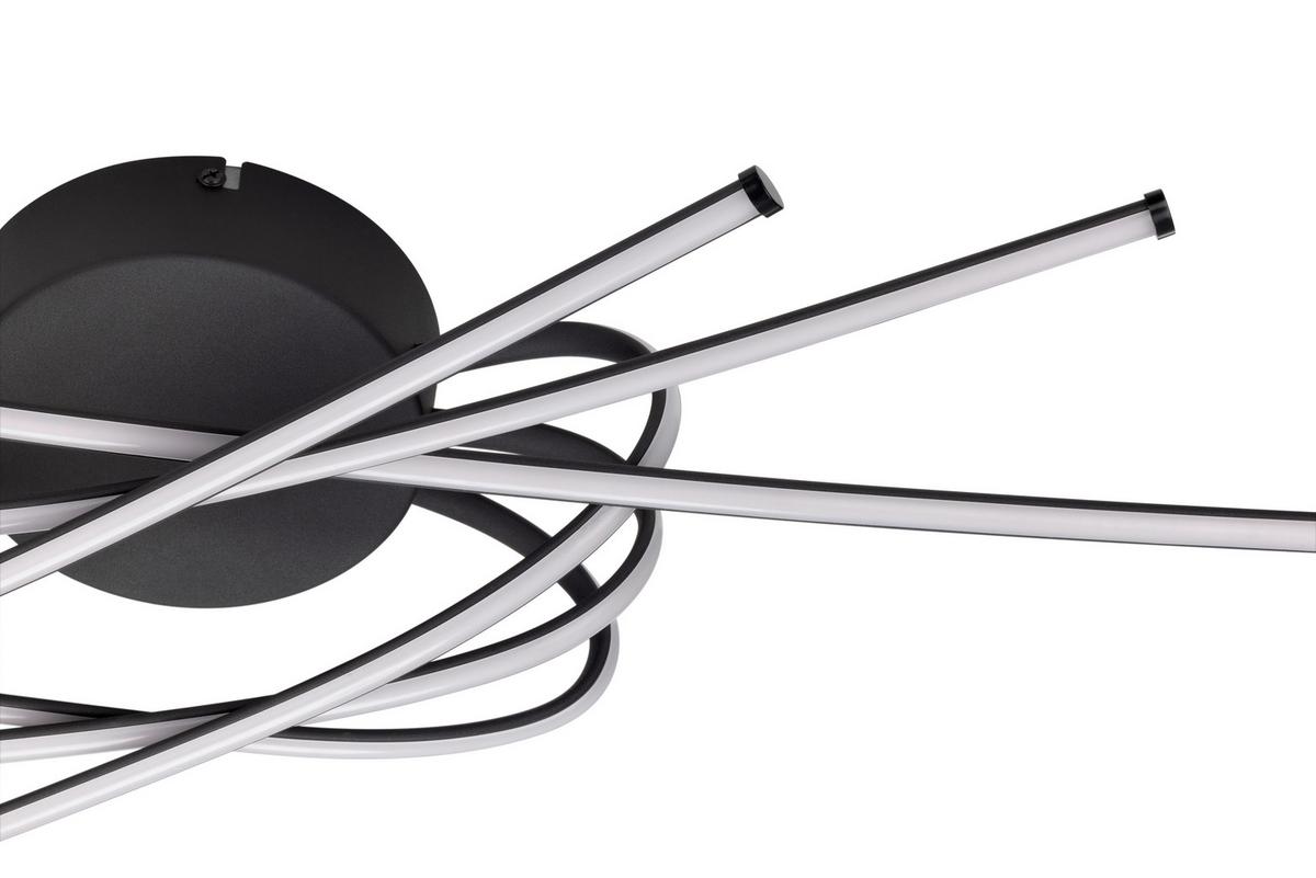 LED-Deckenleuchte Stral Schwarz max. 40 Watt - Schwarz, MODERN, Kunststoff/Metall (65,5/31/14cm)