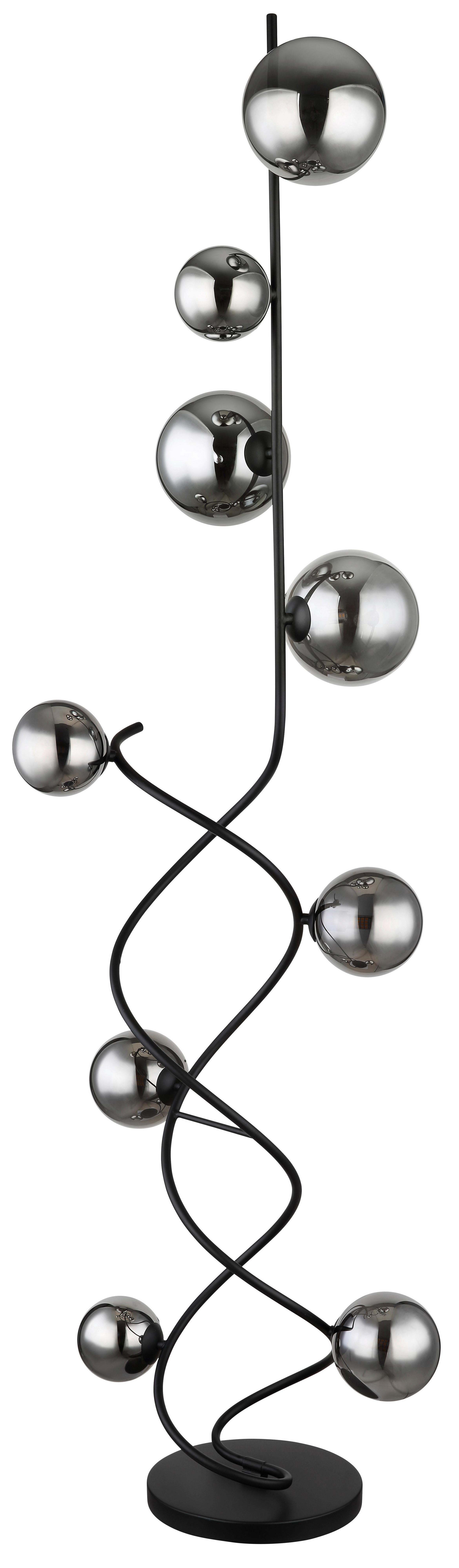 LED-Stehleuchte Riha Schwarz max. 3,5 Watt - Schwarz, Design, Glas/Kunststoff (42,5/40/162cm) - Globo
