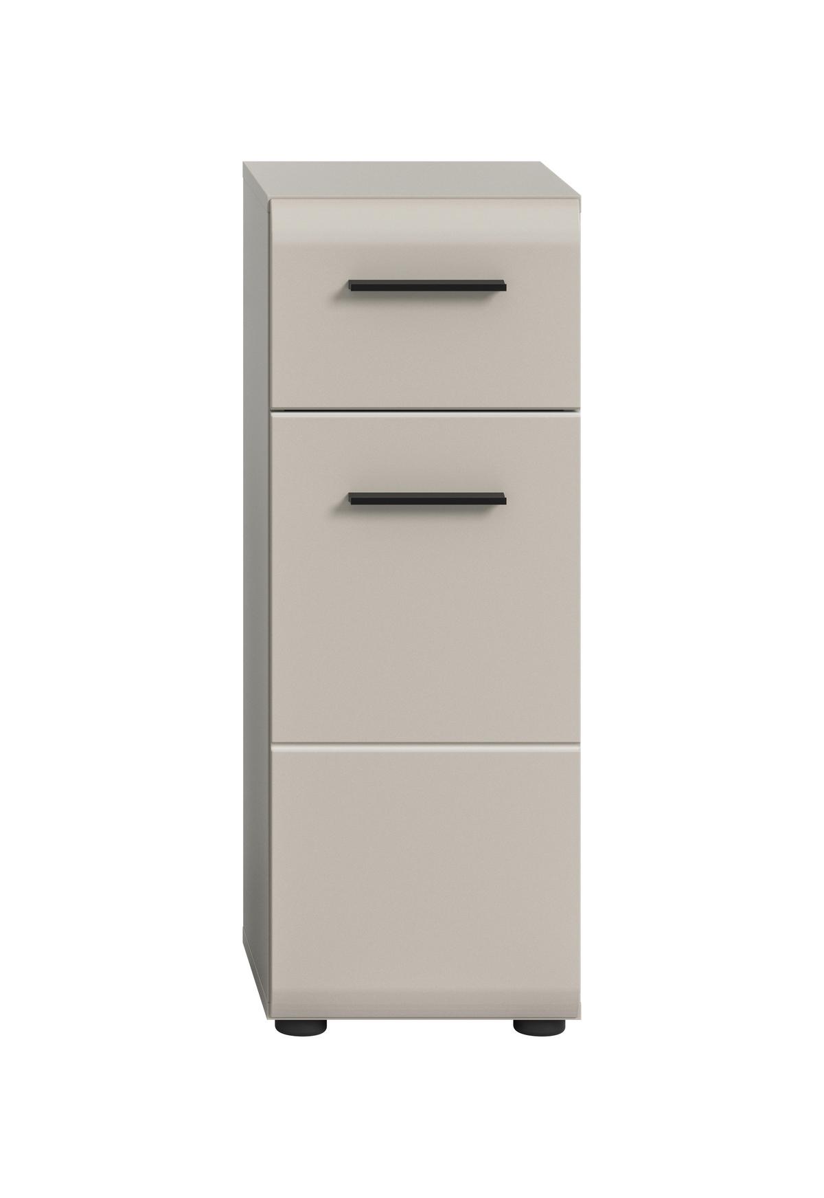 Midischrank Ice Kaschmir - Kaschmir/Schwarz, Trend, Holzwerkstoff/Kunststoff (30/80/30cm) - MID.YOU