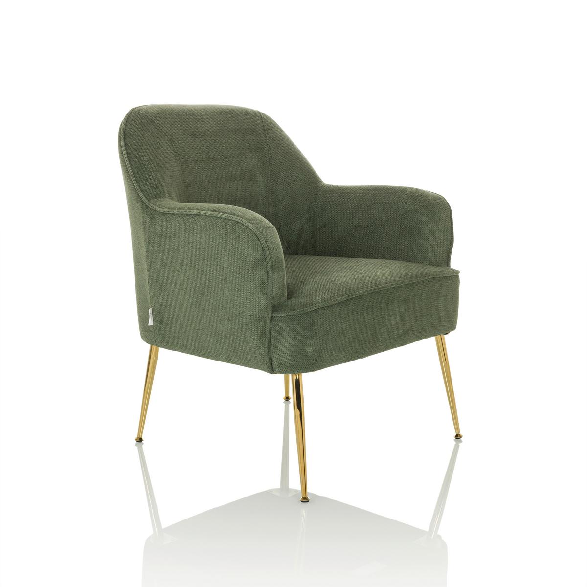 Naslanjač Thassos, Zelena - zelena, Moderno, kovina/tekstil (70/82/66cm) - MID.YOU