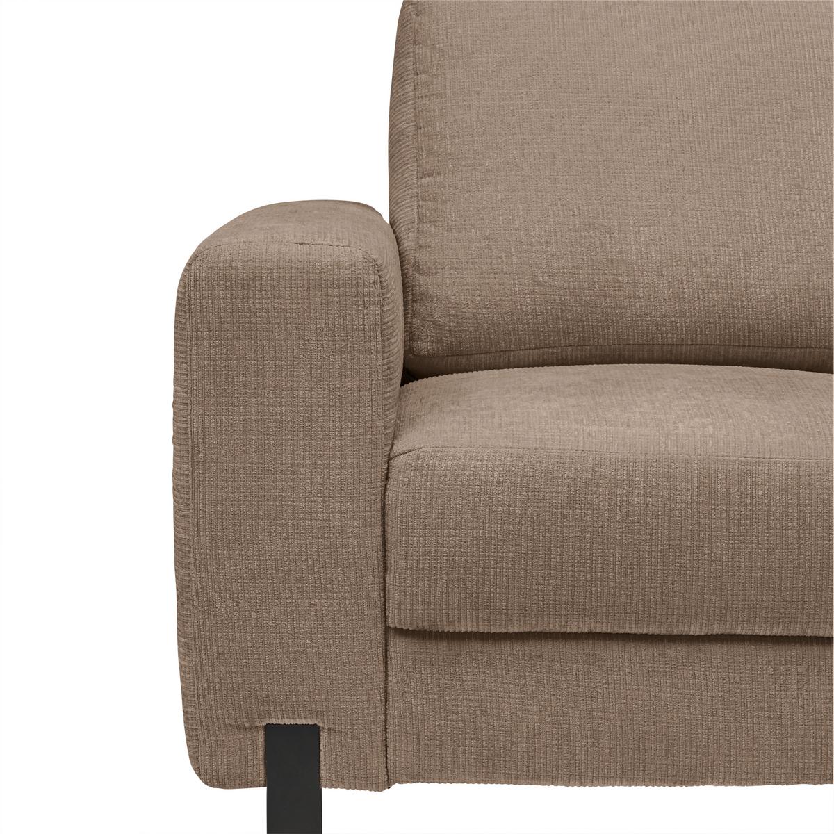 3-Sitzer-Sofa Piega Beige - Beige/Schwarz, MODERN, Textil/Metall (230/66-87/96cm) - Mömax