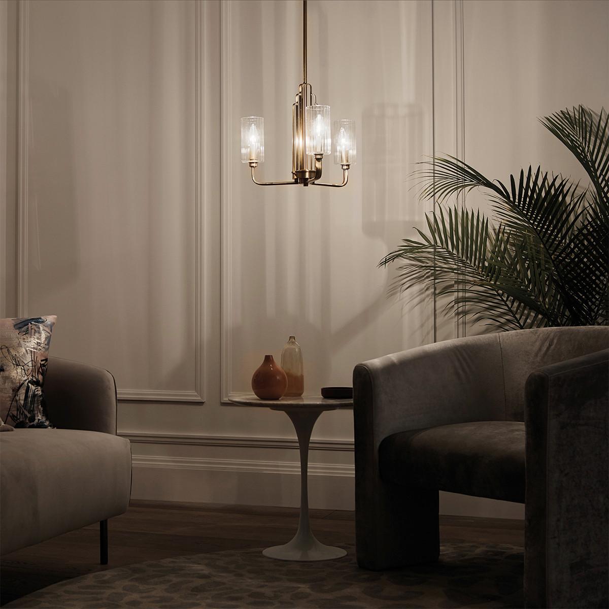 Luster Kimrose - boje mjeda, Konvencionalno, staklo/metal (45.9/47.9cm) - Elstead Lighting