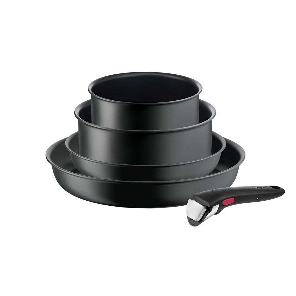 ZESTAW PATELNI L76495 TEFAL - ciemnoszary, Basics, metal - Tefal
