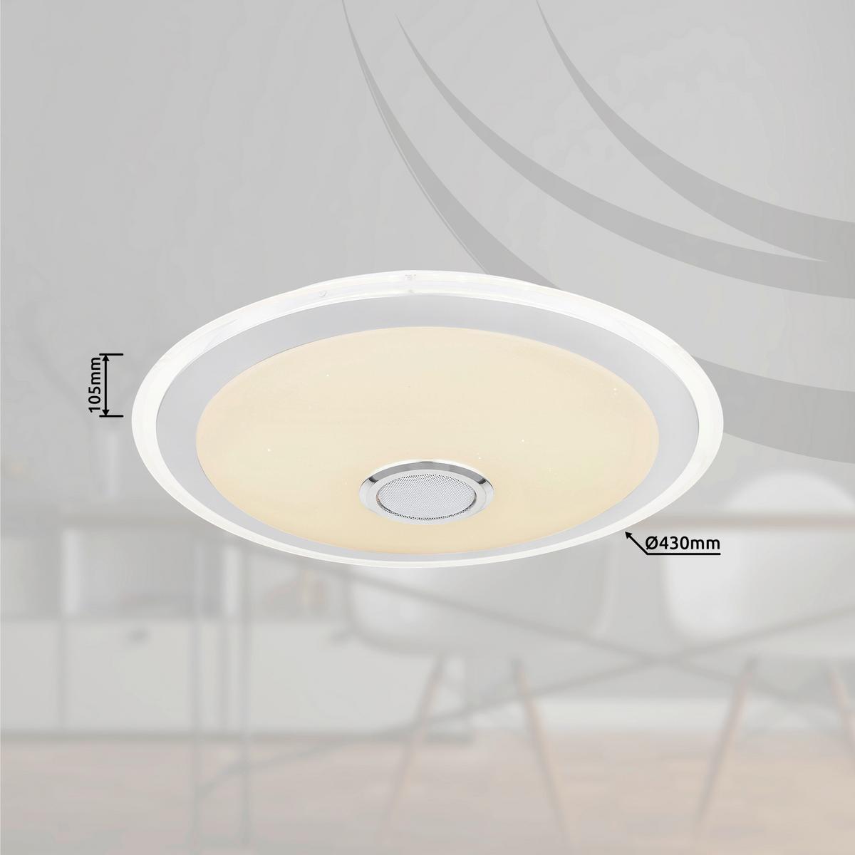 Stropna Led-svetilka Dunny, S Sijalko - barve kroma/srebrne barve, Konvencionalno, kovina/umetna masa (43/10,5cm) - Globo