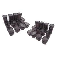 ZESTAW POJEMNIKÓW KUCHENNYCH BNMPGGY24 - antracytowy, Basics, tworzywo sztuczne