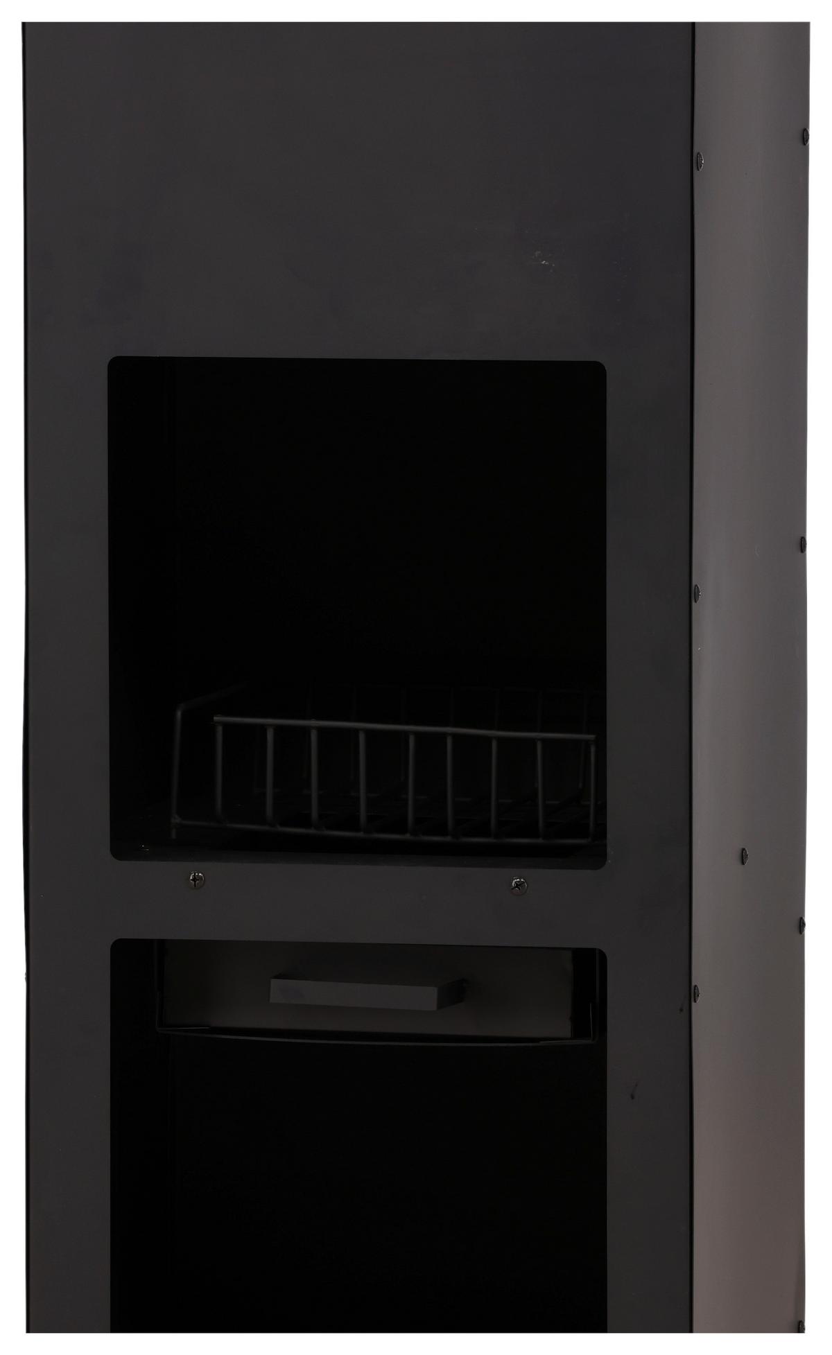 Feuerstelle Makarima ca. 45x199x45 cm Schwarz - Schwarz, KONVENTIONELL, Metall (45/199/45cm) - Gardenson