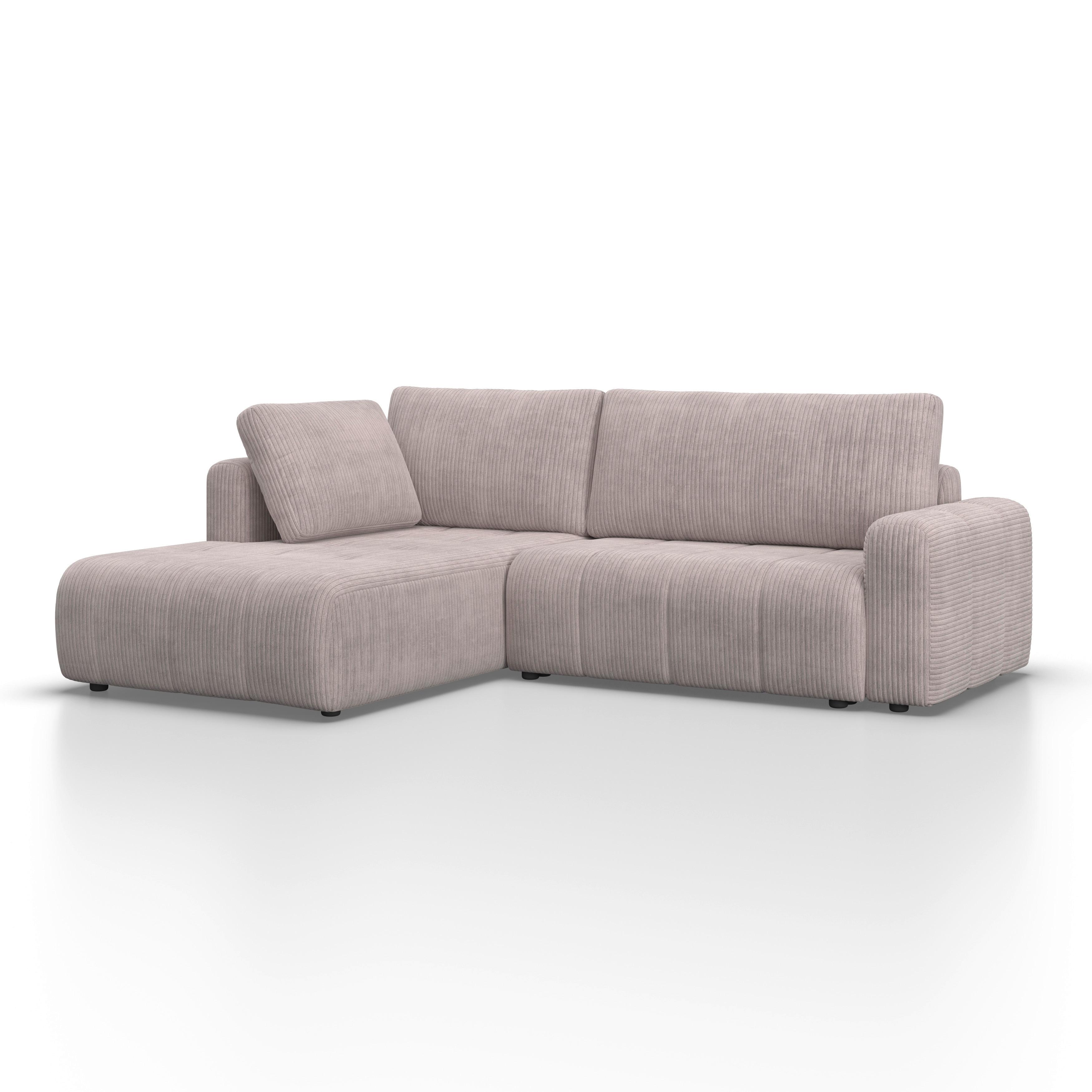 Sedežna Garnitura Gia, Svetlo Siva - črna/svetlo siva, Moderno, umetna masa/tekstil (261/94/197cm) - Bessagi Home