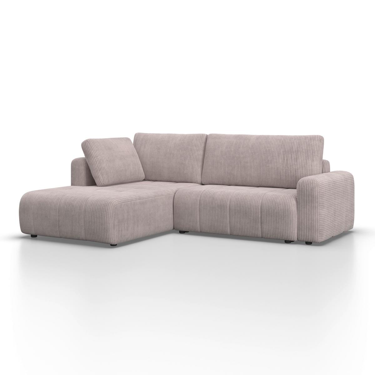 Sarokkanapé Ágyfunkcióval Gia - világosszürke, Modern, textil/fa (261/94/197cm) - Bessagi Home