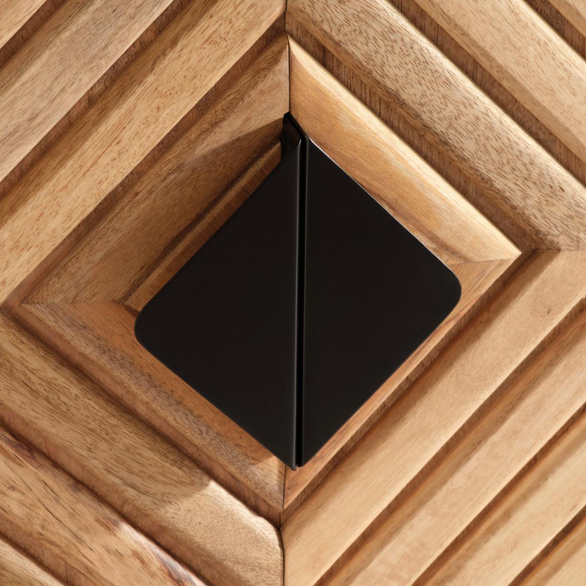 Comodă cu uși GATSBY - negru/maro deschis, Lifestyle, lemn/metal (175/90/45cm) - Premium Living