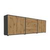 Sideboard Mailand Set 5 Anthrazit/Eiche - Anthrazit/Schwarz, MODERN, Holzwerkstoff/Kunststoff (237/73/33cm) - MID.YOU