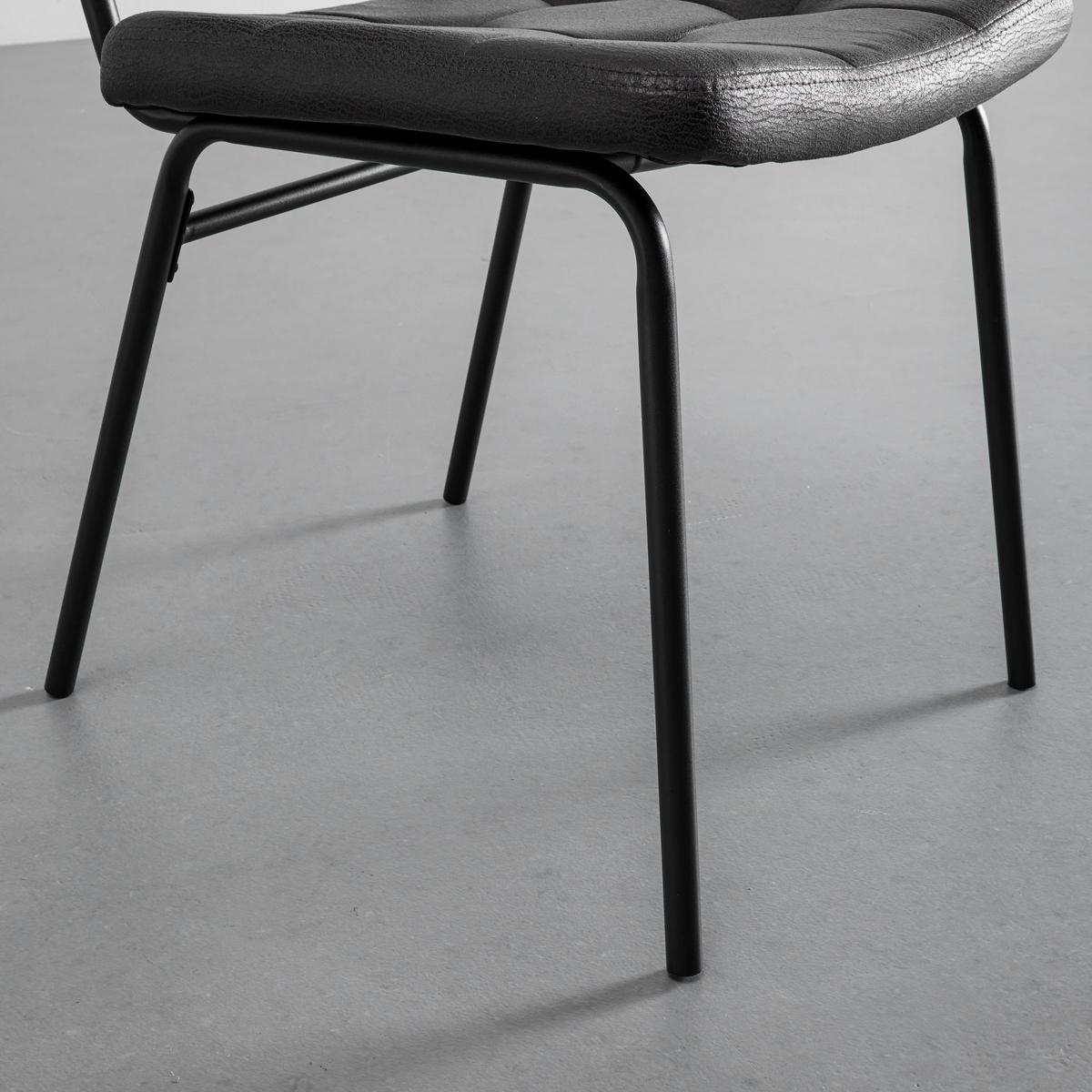 ZESTAW KRZESEŁ VALENTIN - ciemnoszary/czarny, Modern, metal/tkanina (44/80/59cm) - Bessagi Home