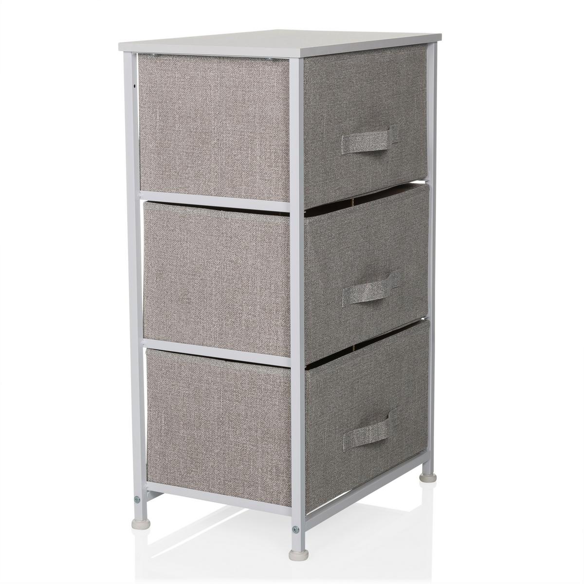 Komoda Foldress M, Siva - siva, Moderno, umetna masa/tekstil (45/73/30cm) - MID.YOU