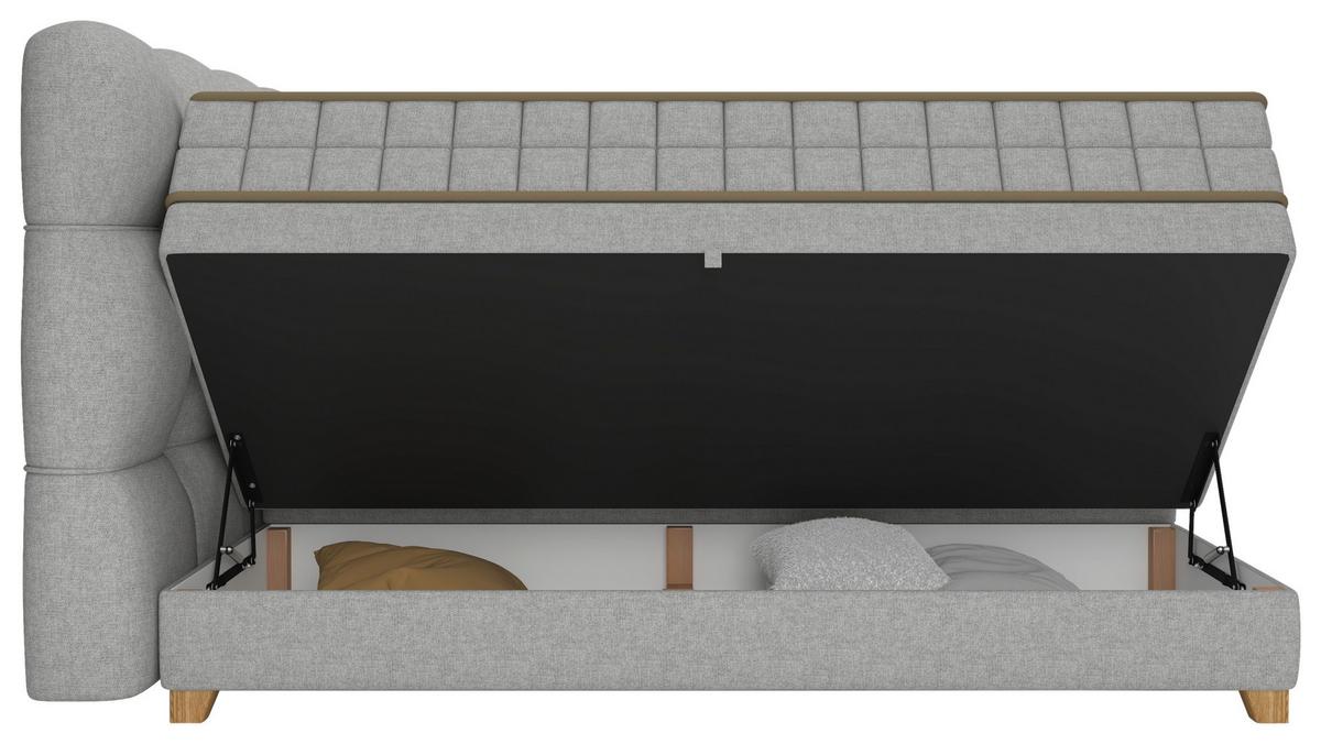 Boxspringbett Bianco Taupe ca. 180x200cm - Taupe, Konventionell, Holz/Holzwerkstoff (180/200cm) - Premium Living