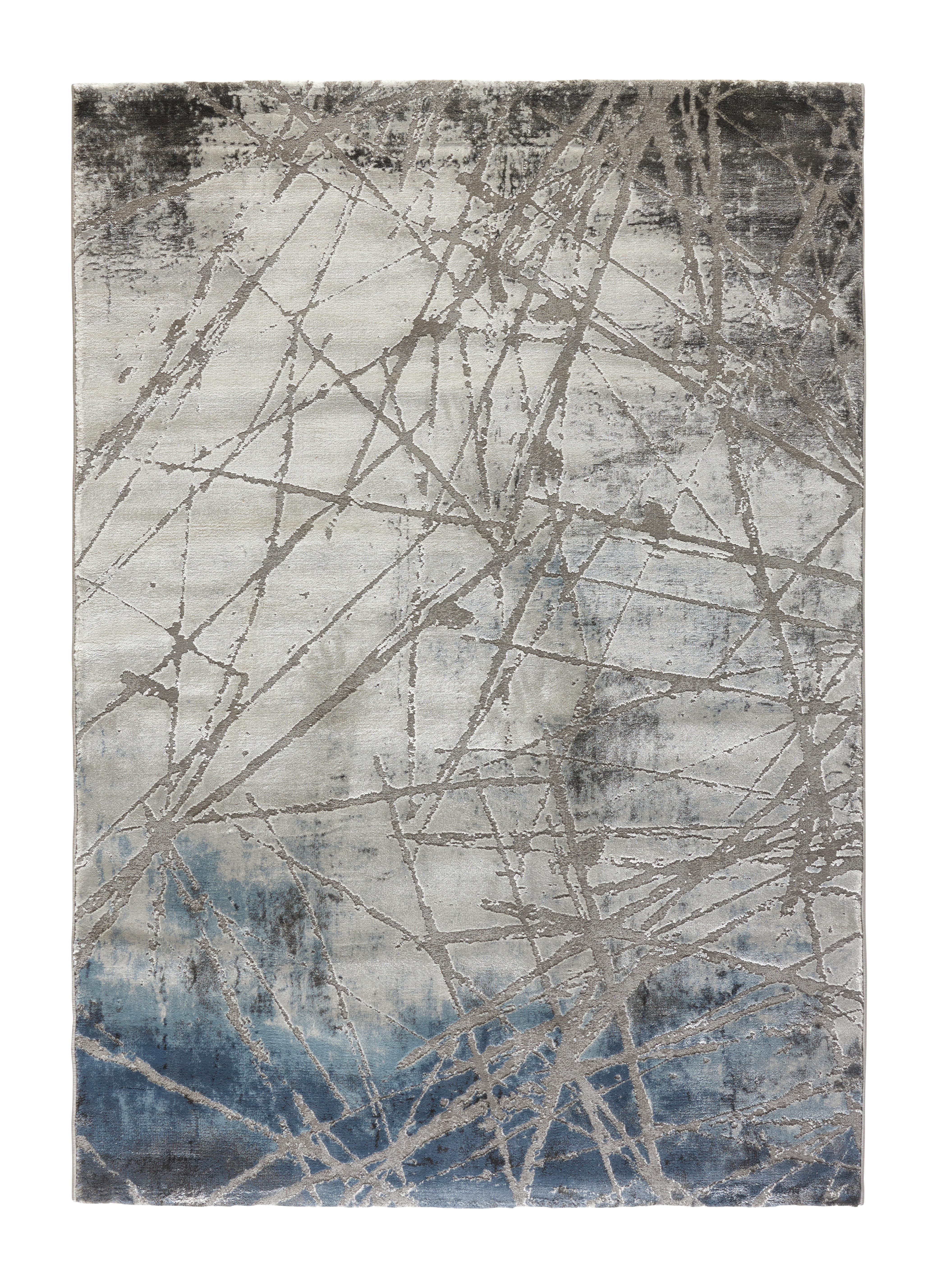 Webteppich Manchester 4 Blau/Grauc ca. 200x290cm - Blau/Grau, MODERN, Textil (200/290cm) - Mömax