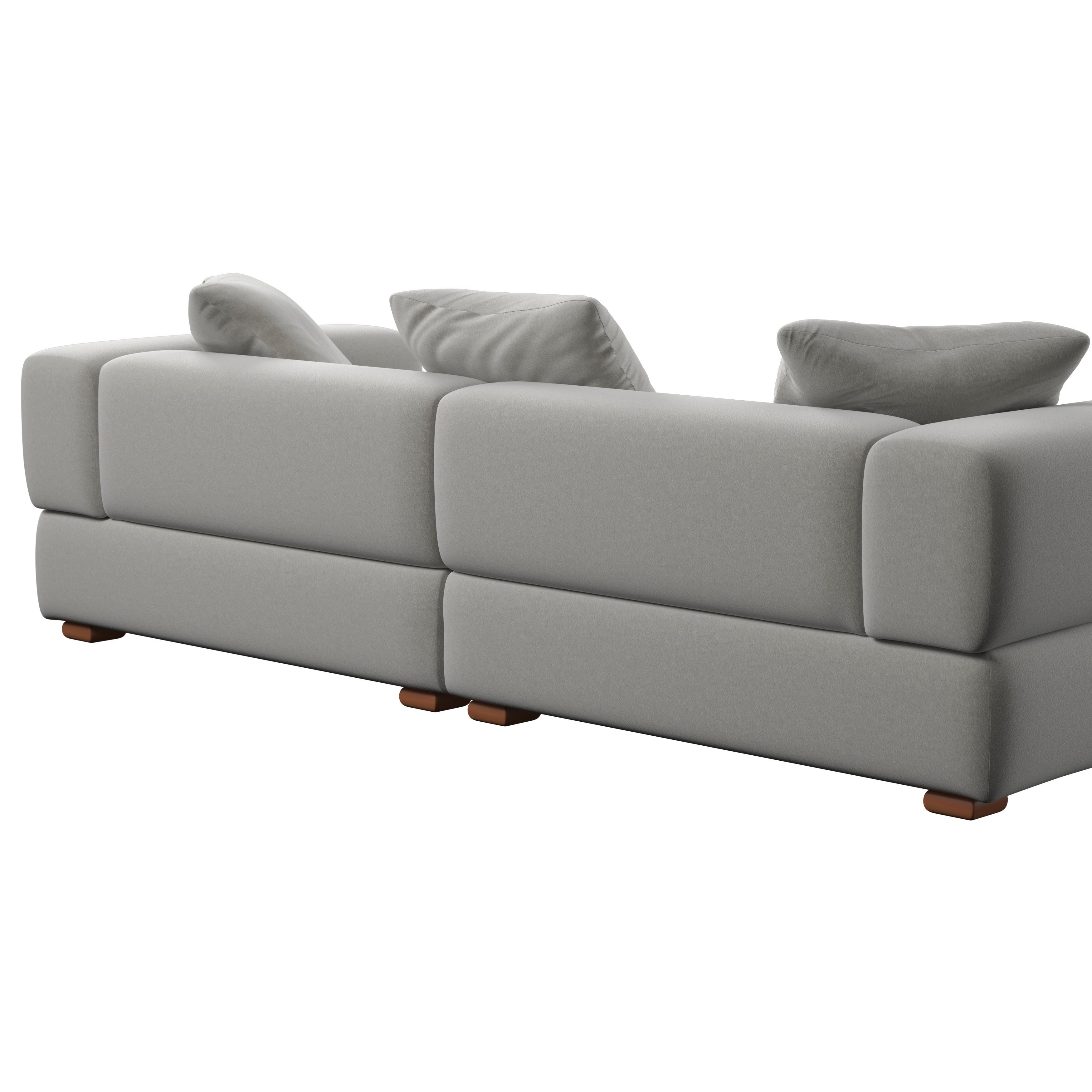 SOFFA TALIA - brun/grå, Modern, trä/textil (237/60,5/98cm) - Bessagi Home