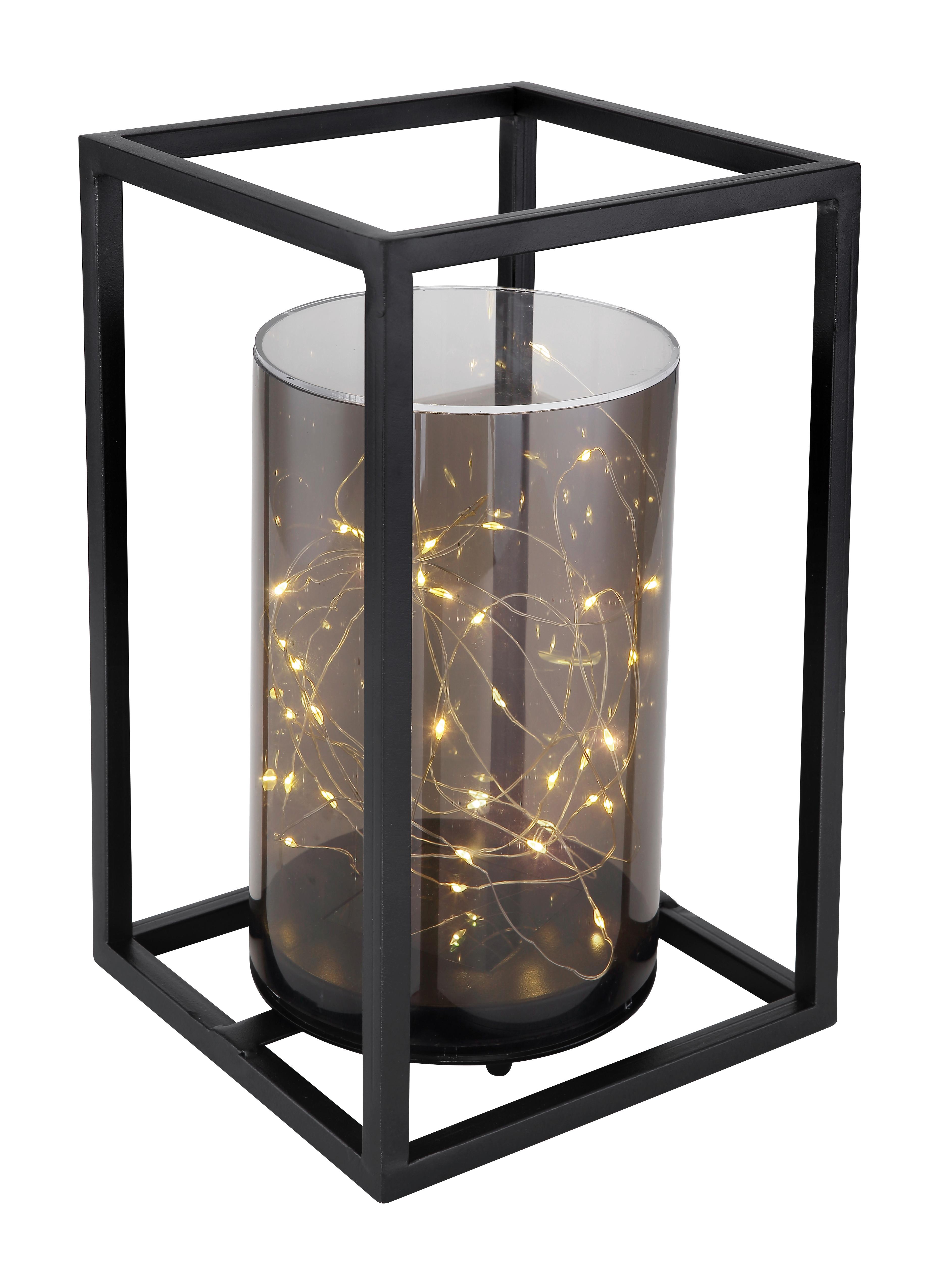 Solarna Svetilka Glow, S Sijalko - siva/črna, Basics, kovina/umetna masa (17/17/28cm) - Globo