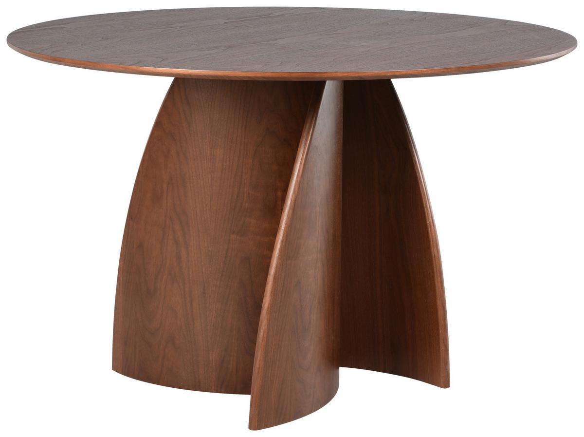 Jedilna Miza Atlas, Barva Oreha, Ø 120 - barva oreha, Moderno, leseni material/les (120/75cm) - Livetastic