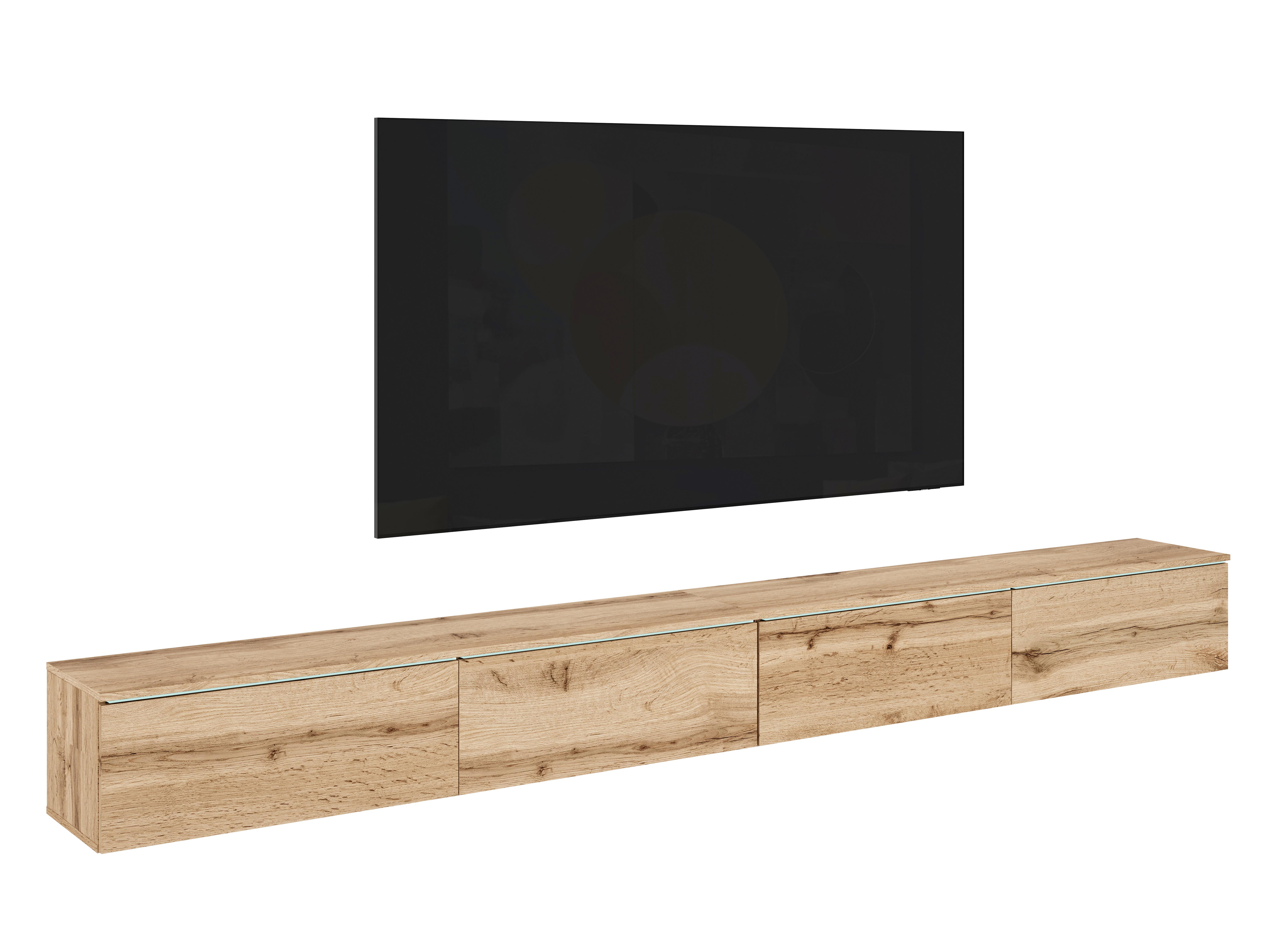 Lowboard D300 Eiche Wotan - Eiche Wotan/Grau, Basics, Holzwerkstoff/Kunststoff (300/32/33cm) - P & B